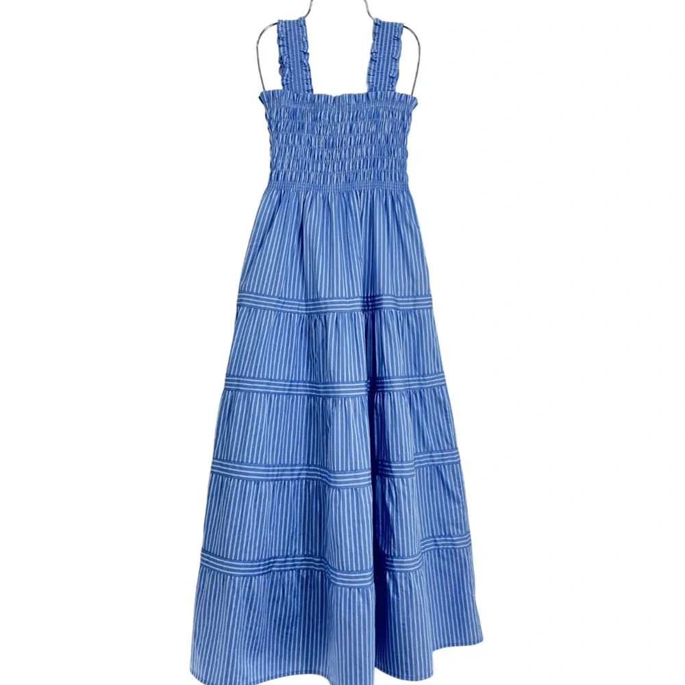 Hill House Home Smocked Blue Kimmy Nap Dress Size S - Picture 3 of 4